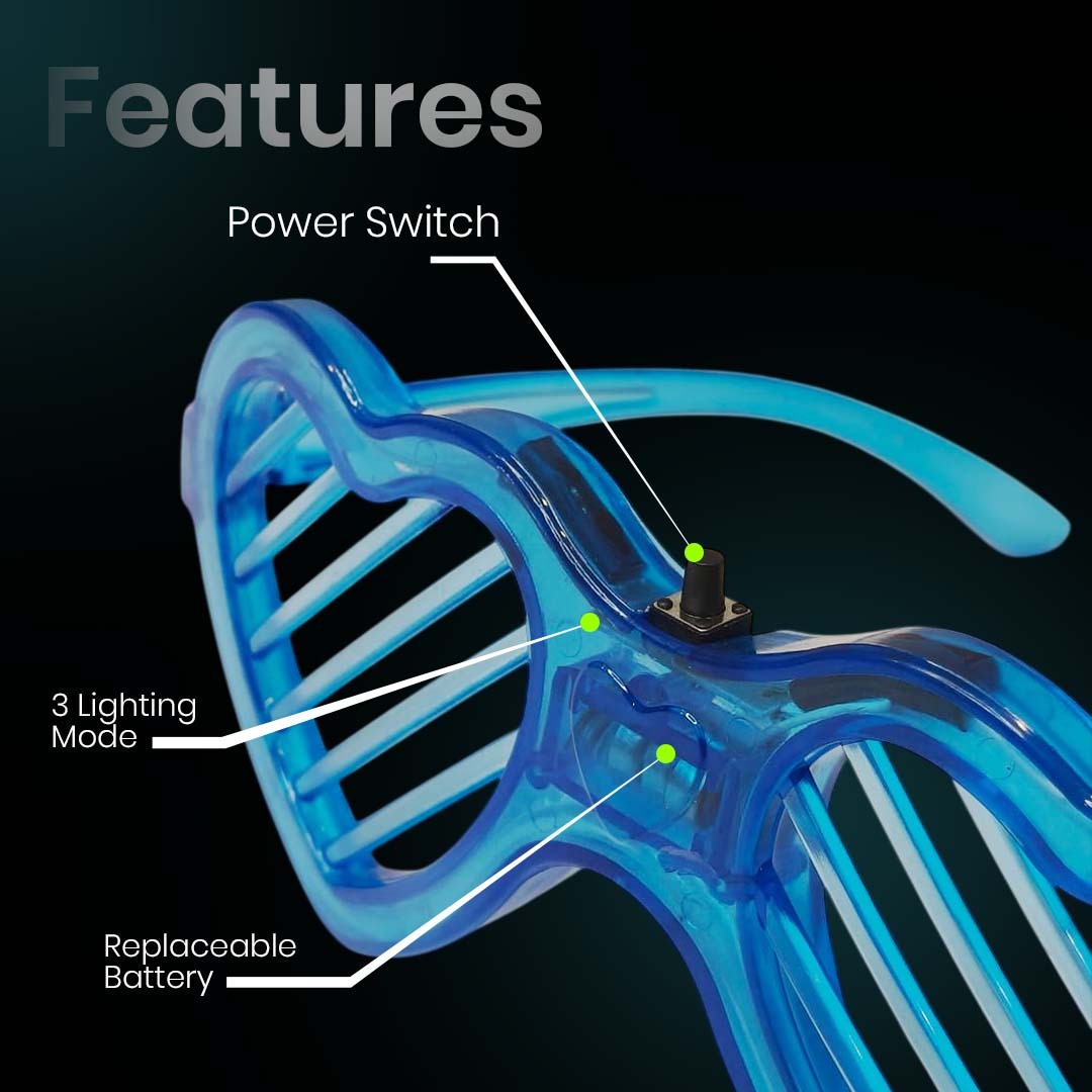 Led Heart Wired Shades Assorted Colour -1PC