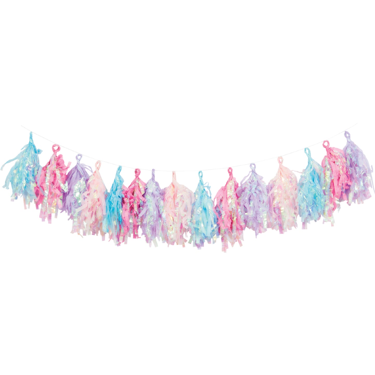 Pastel Color Iridescent Tassel Garland - Over 8FT