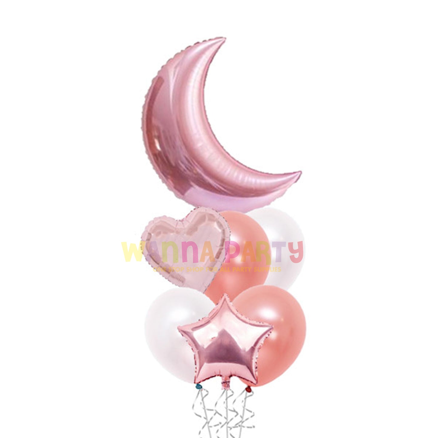 26" Pastel Pink Crescent Moon Shape Balloon