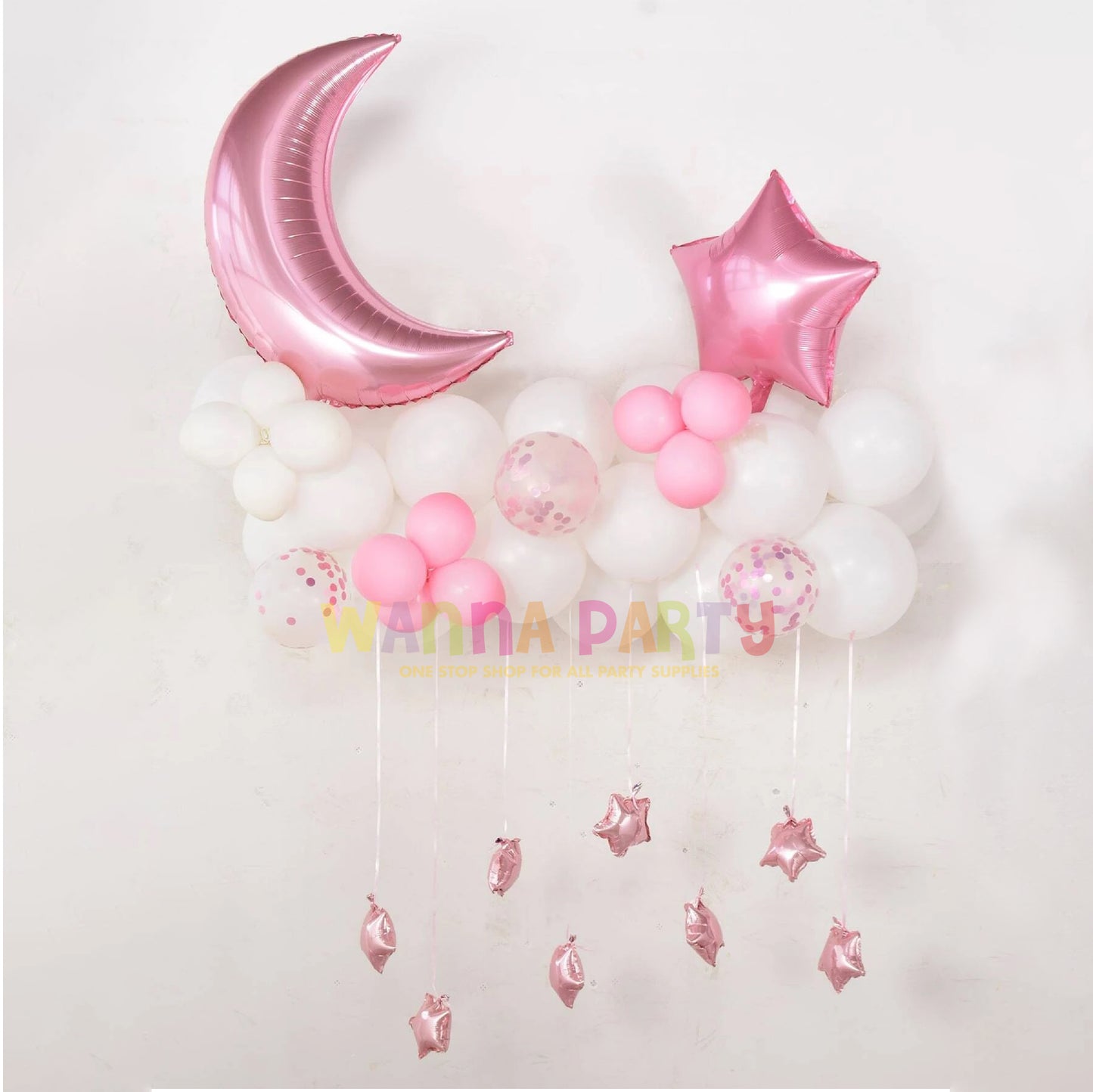 26" Pastel Pink Crescent Moon Shape Balloon