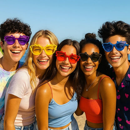 Peppa Pig Themed Multicolor Rimless Sunglasses for Kids - 6PC