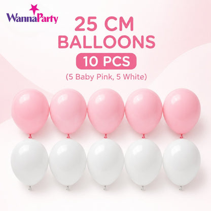 Pink & White Happy Birthday Balloon Bouquet Stand Set - 21 Pcs | Balloons with Plum Blossom Base, Holder & Fiber Rods -  |Birthday Table Centerpiece Decoration for Kids Adults Party, 1 Set