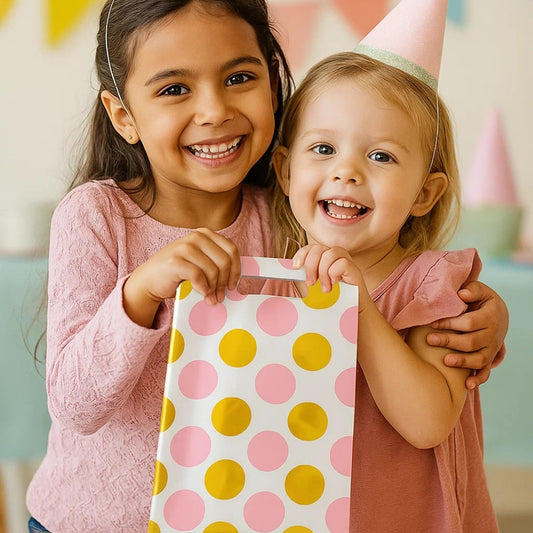 Pink Large Polka Dot Loot Bags Combo - 20PC