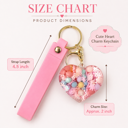 Heart Beads Keychain Pink Strap - Cute Bag Charm for Girls | Wanna Party - Image 5