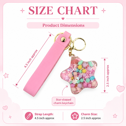 Star Beads Keychain Pink Strap - Cute Bag Charm for Girls | Wanna Party - Image 4