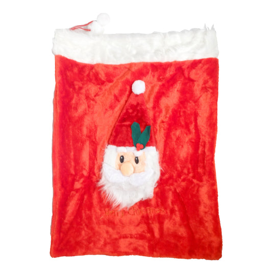 Plush Santa Claus Bag with 3D Santa