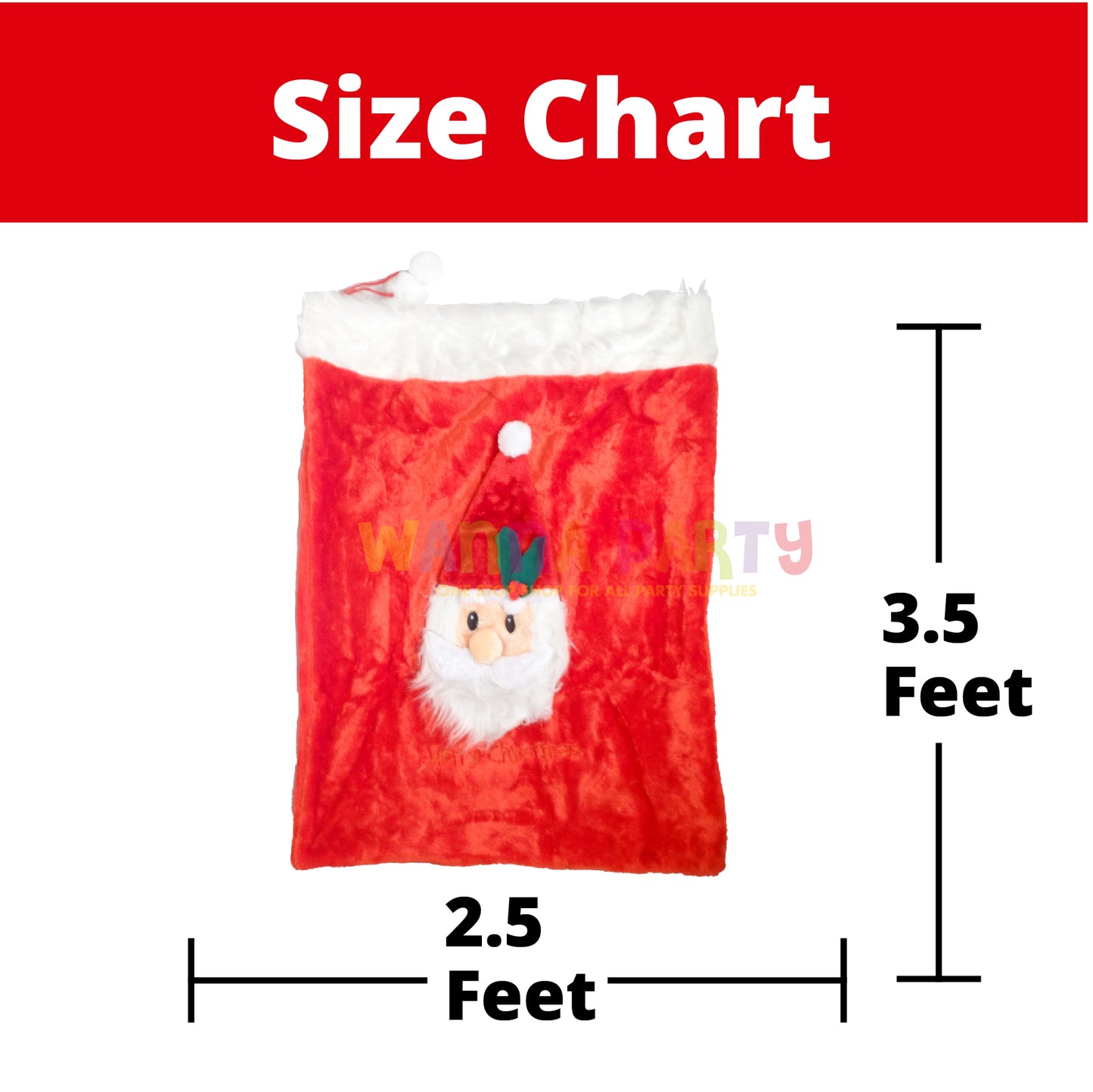 Plush Santa Claus Bag with 3D Santa