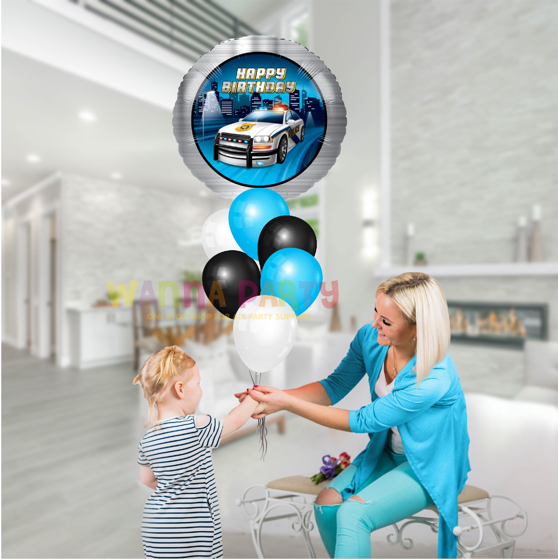 Police Party Metallic Foil Balloon 18 inch