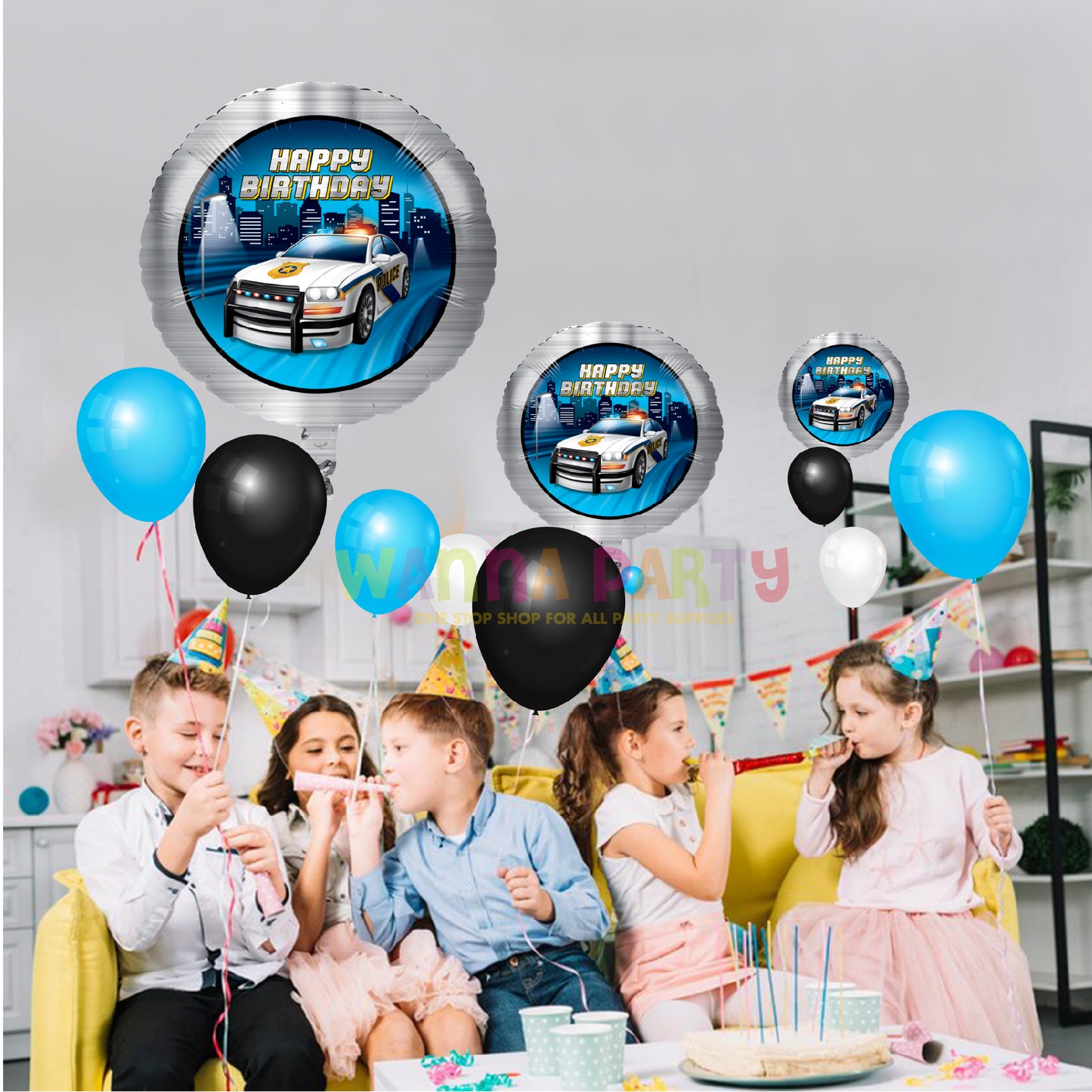 Police Party Metallic Foil Balloon 18 inch