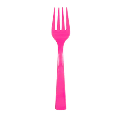 Premium Plastic Hot Pink Forks - 20CT