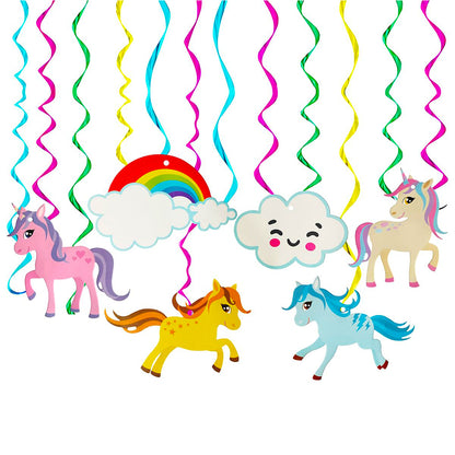 Unicorn Theme Swirl Decoration - 12PC