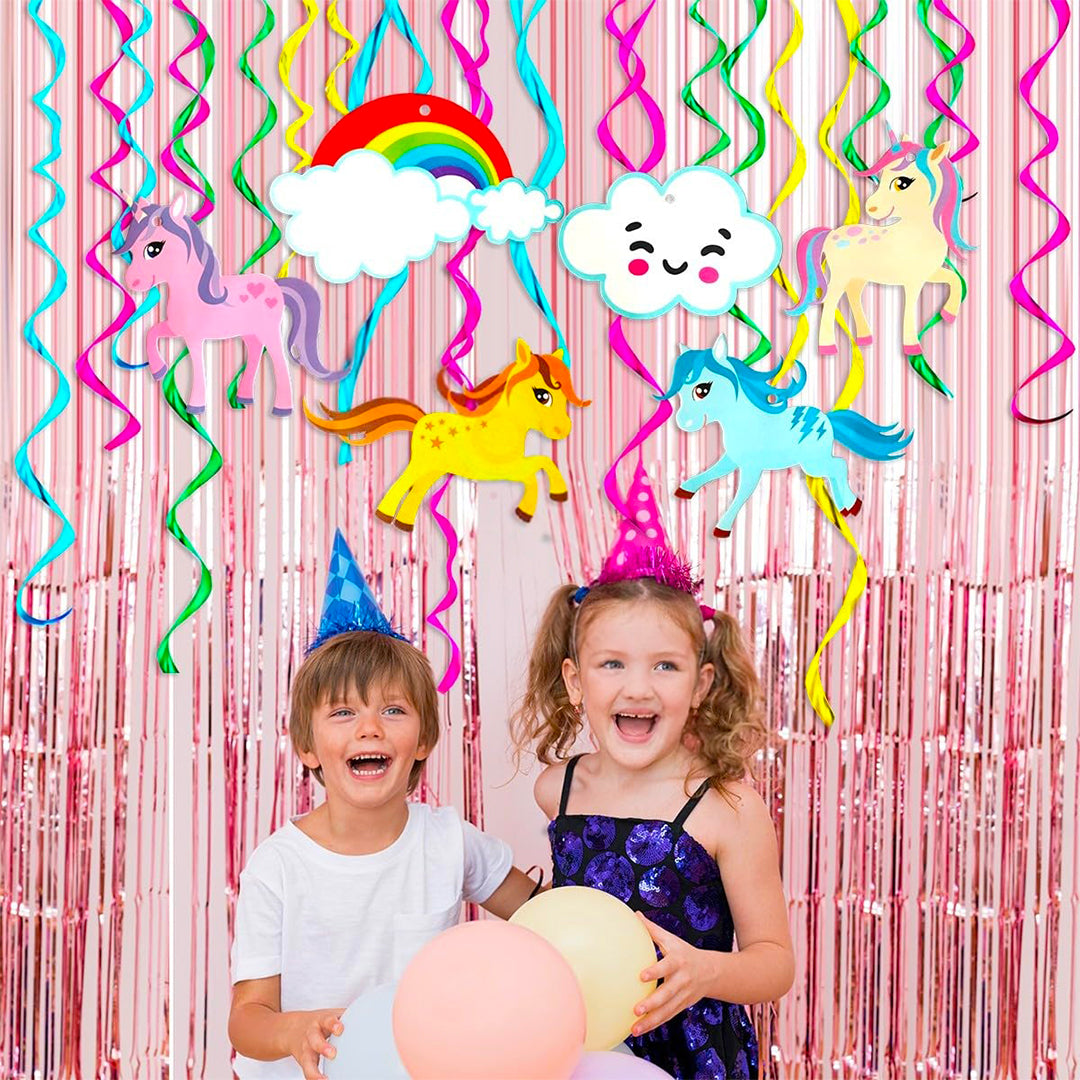 Unicorn Theme Swirl Decoration - 12PC