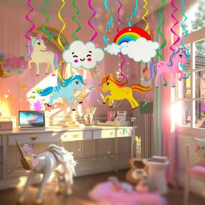 Unicorn Theme Swirl Decoration - 12PC