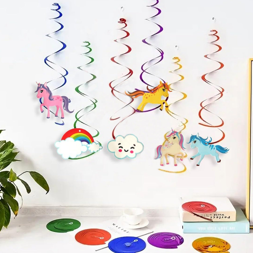 Unicorn Theme Swirl Decoration - 12PC