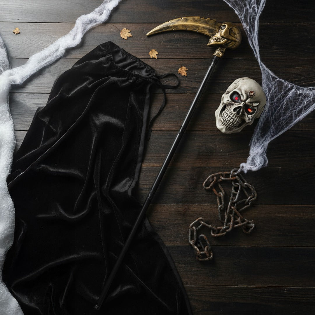 Skull wth Big Nose Golden Hand Holding Weeapon - 1PC