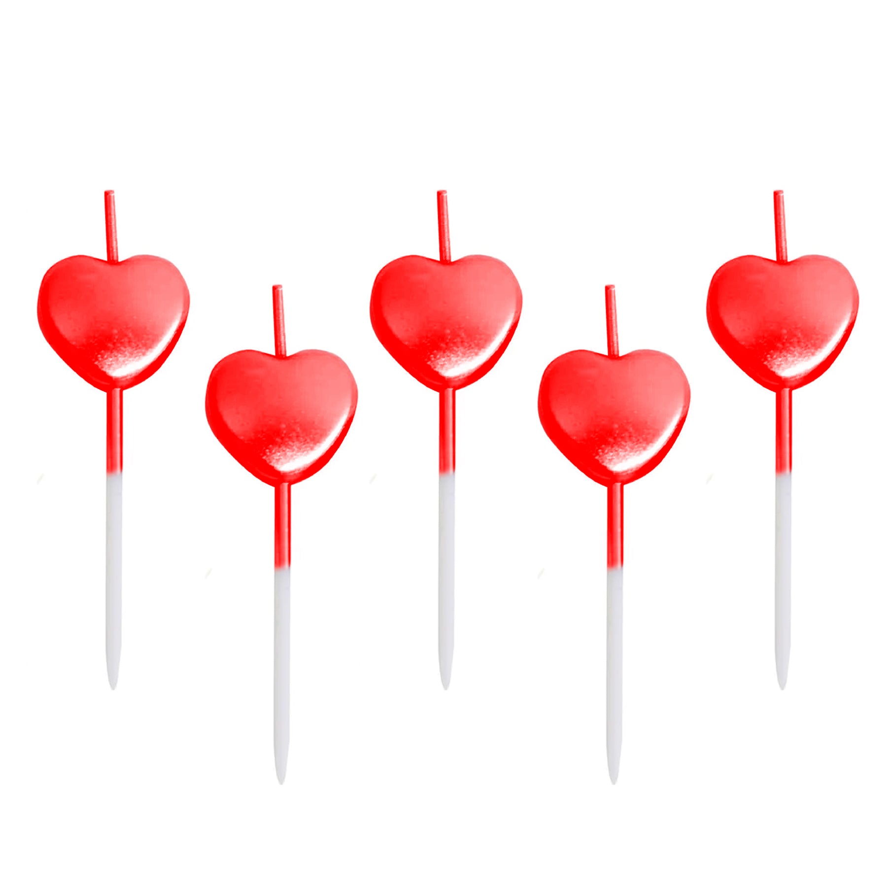 Red Heart Pick Candles - 5PC