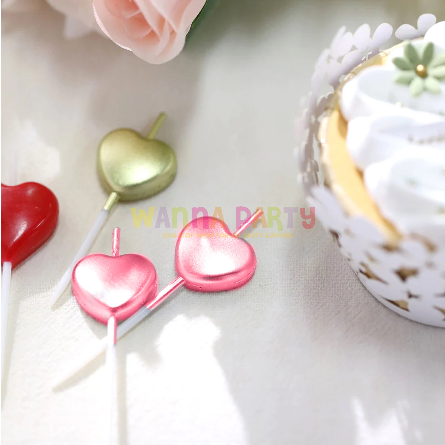 Red Heart Pick Candles - 5PC