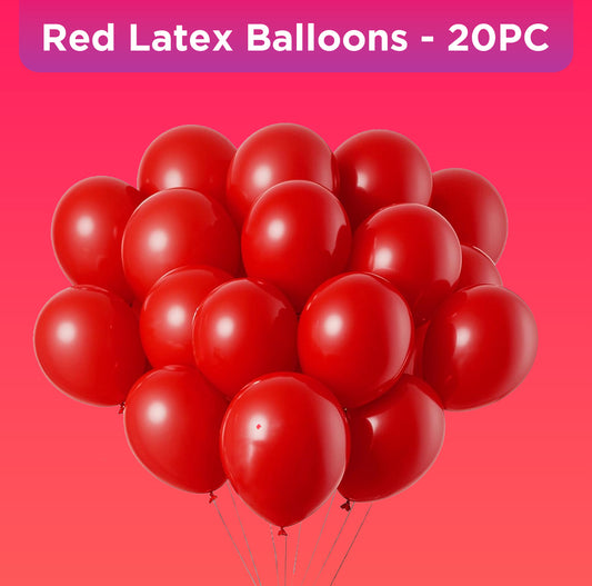 Red Latex/Rubber Balloons - 10 inches - 20PC