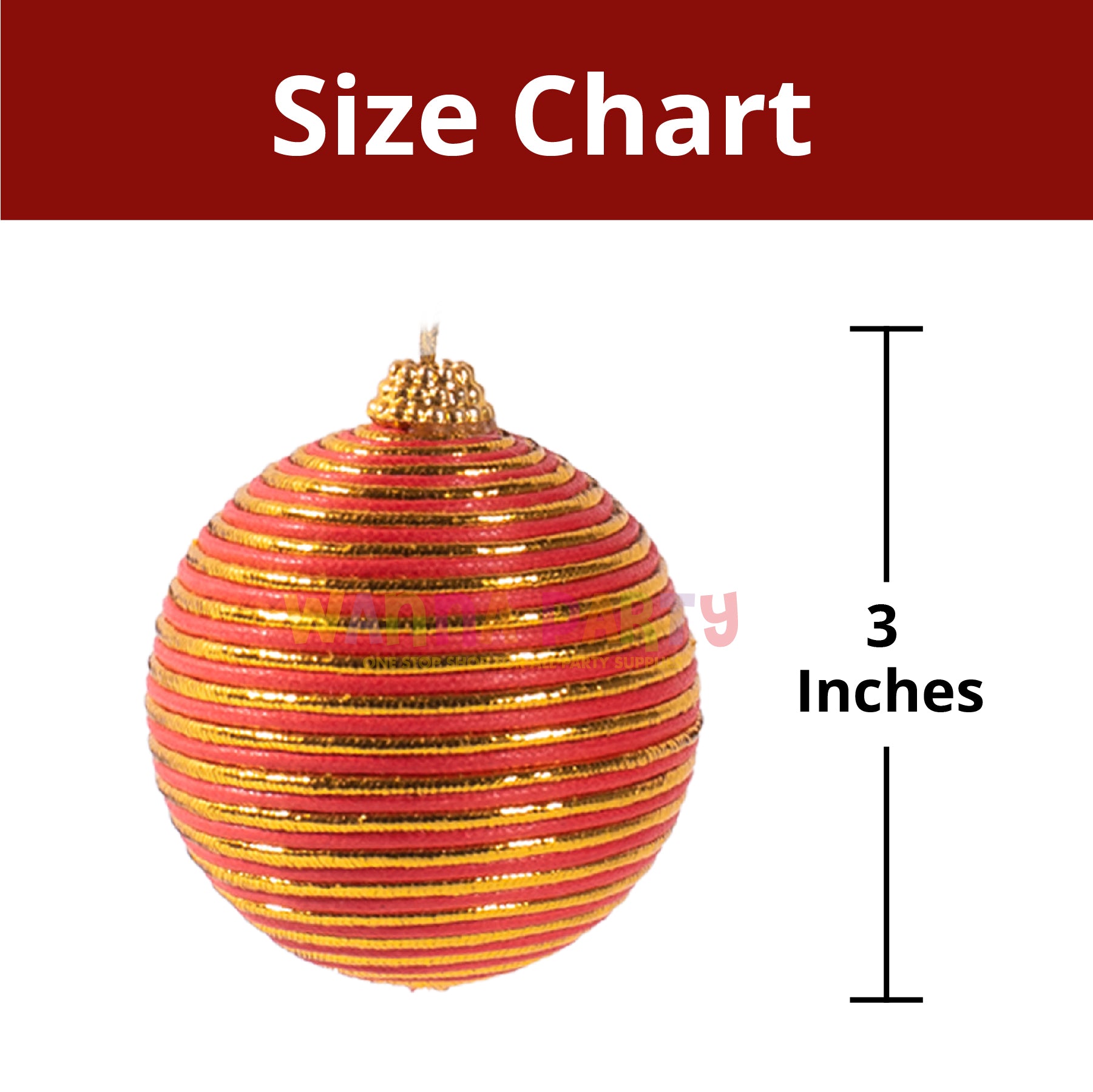 Red and Golden Tree Ornament - 2PC