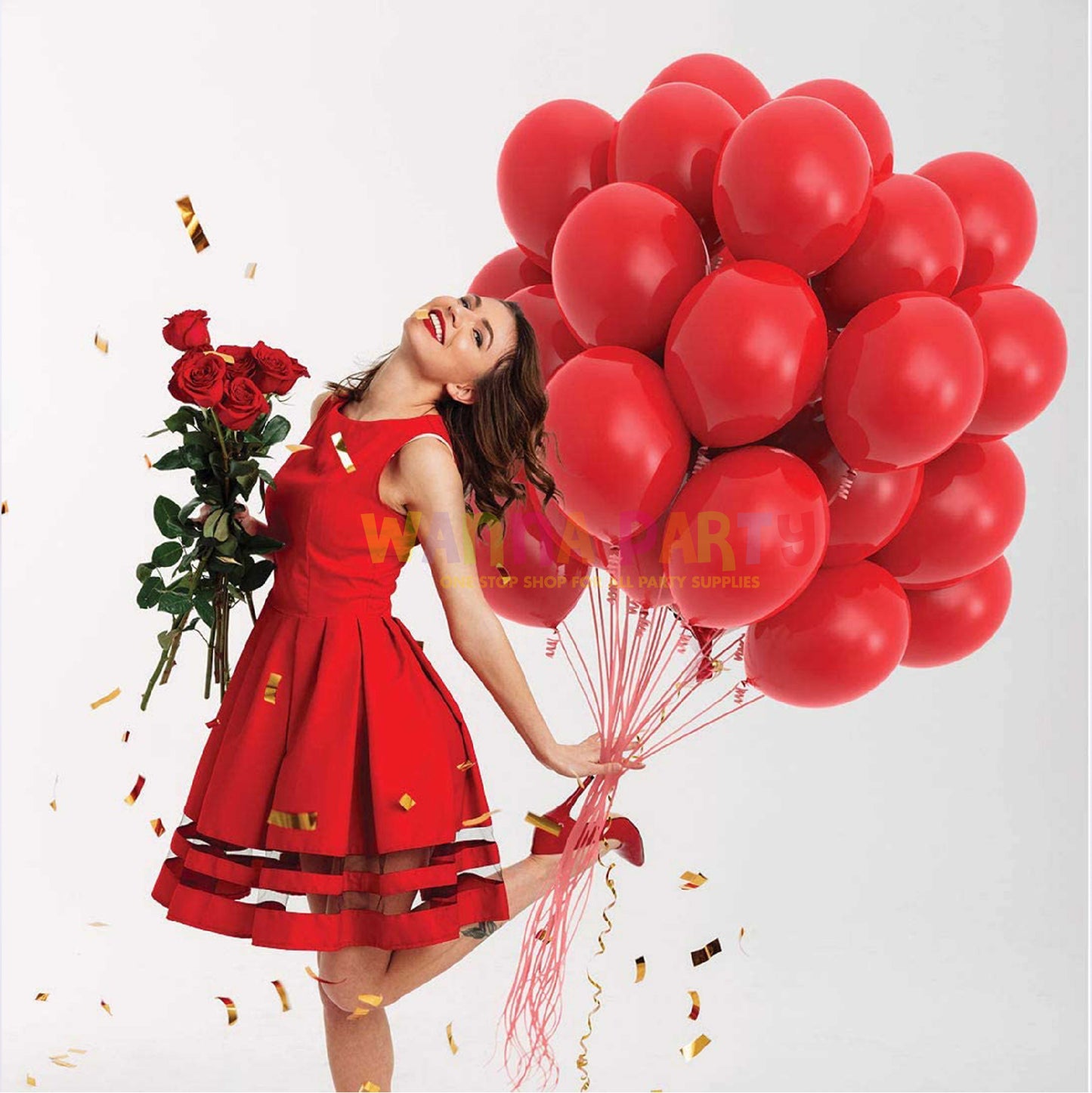 8" Red Latex Balloon - 20ct