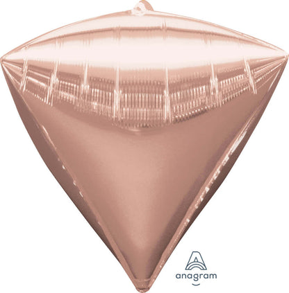 Ultimate Rose Gold Diamond Shape Balloon 17" G20