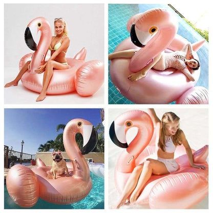 Giant Inflatable Rose Gold Flamingo Swimming Pool Float