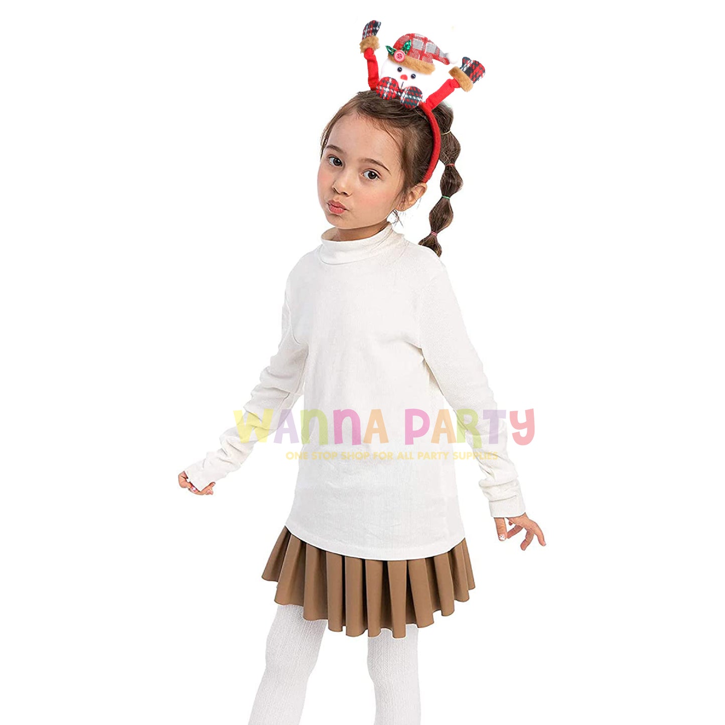 Waving Santa Claus with Gloves &amp; Bow Headband