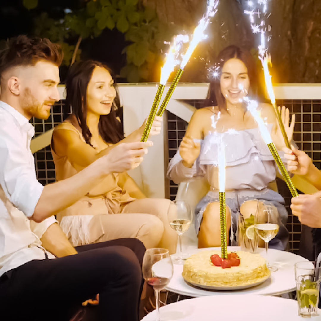 Sparkling Birthday Candle Large / Champagne Popping Candles for Clubs & Parties / Long Lasting -  Size – 12 inches – 1 PC