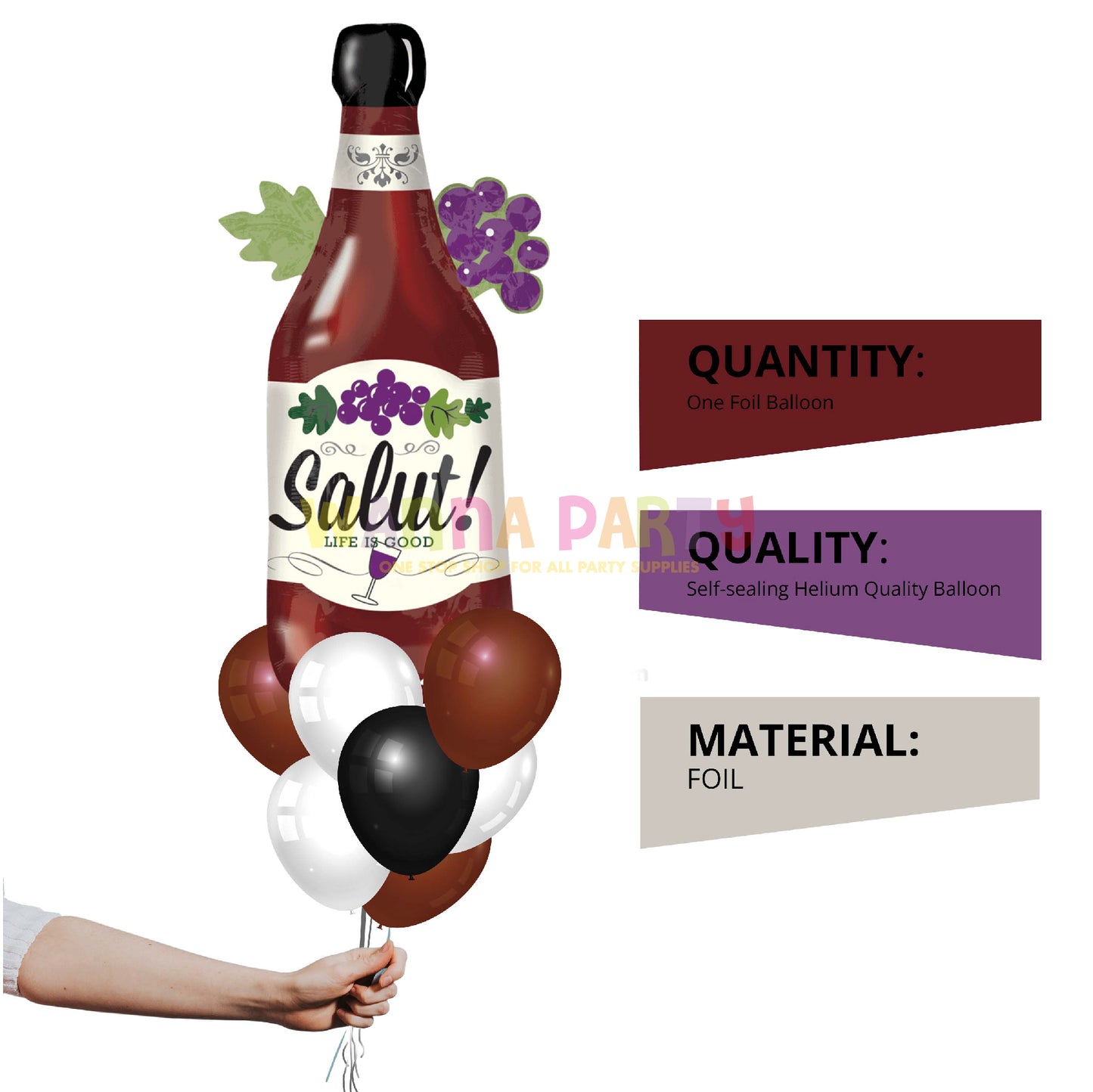 Salut! Life is Good Wine Bottle Balloons P35