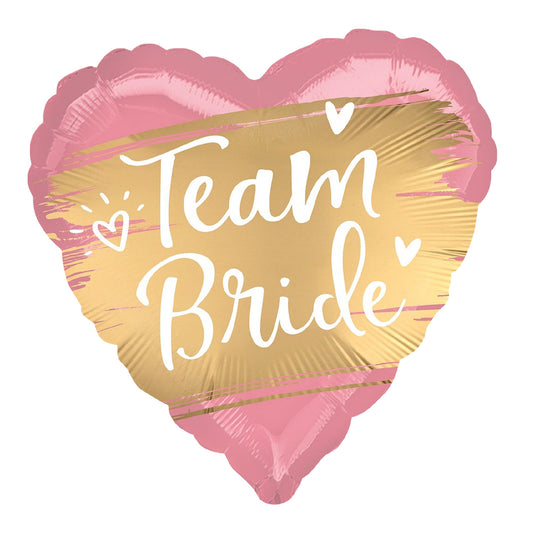 Satin Gold Heart Shape Team Bride Balloon 18 Inch