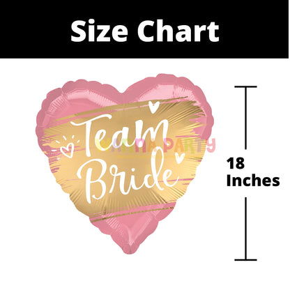 Satin Gold Heart Shape Team Bride Balloon 18 Inch