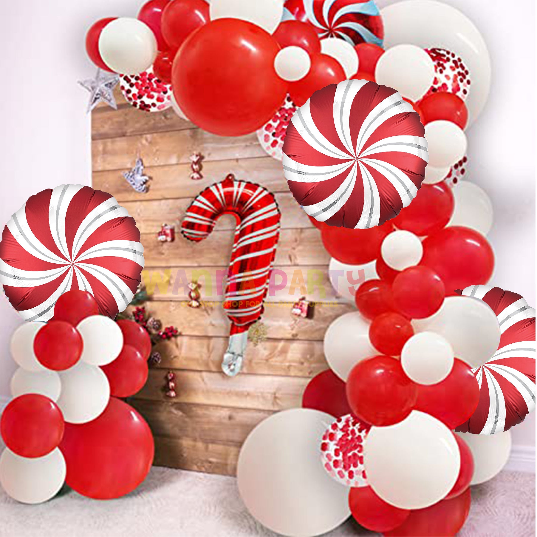 Satin Infused Sangria Candy Swirls Balloon 18 Inch