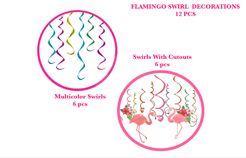 Flamingo Swirl Decoration - 12PC