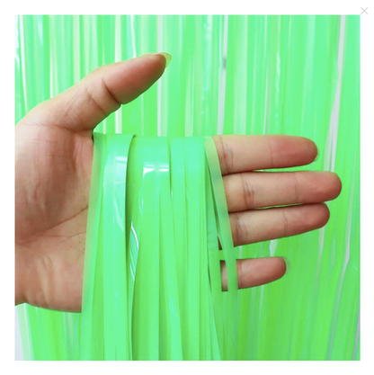 Neon Green Foil Curtain 7FT X 3 FT