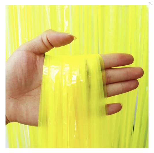 Neon Yellow Foil Curtain 7FT X 3 FT