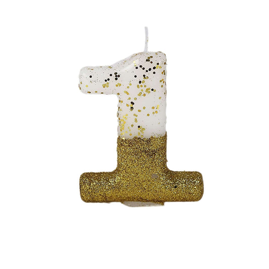 No. 1 Semi Glitter Gold Candle