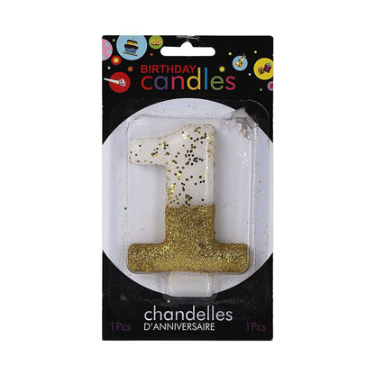 No. 1 Semi Glitter Gold Candle