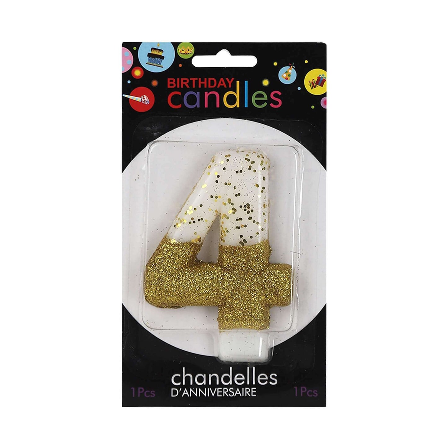 No. 4 Semi Glitter Gold Candle