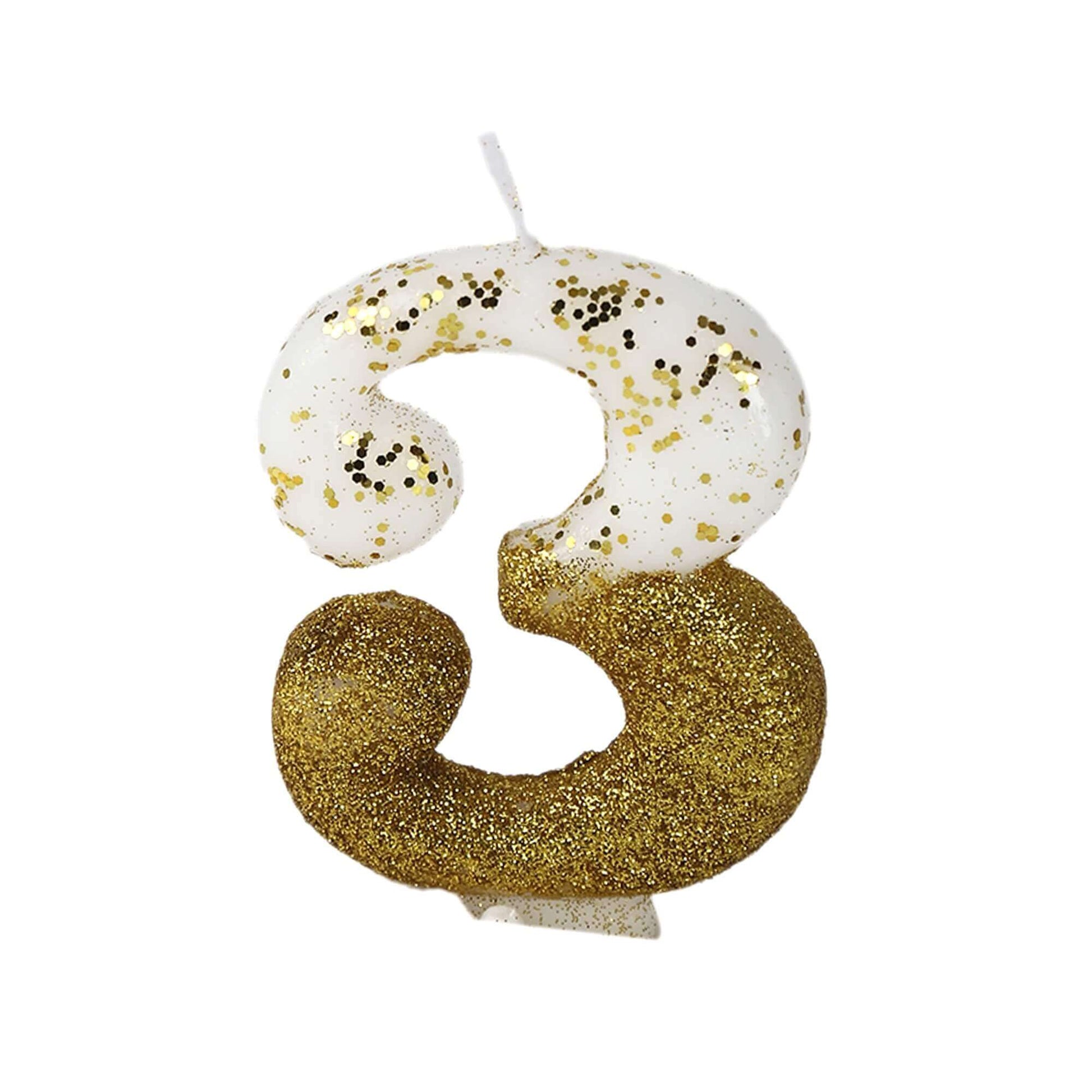 No. 3 Semi Glitter Gold Candle