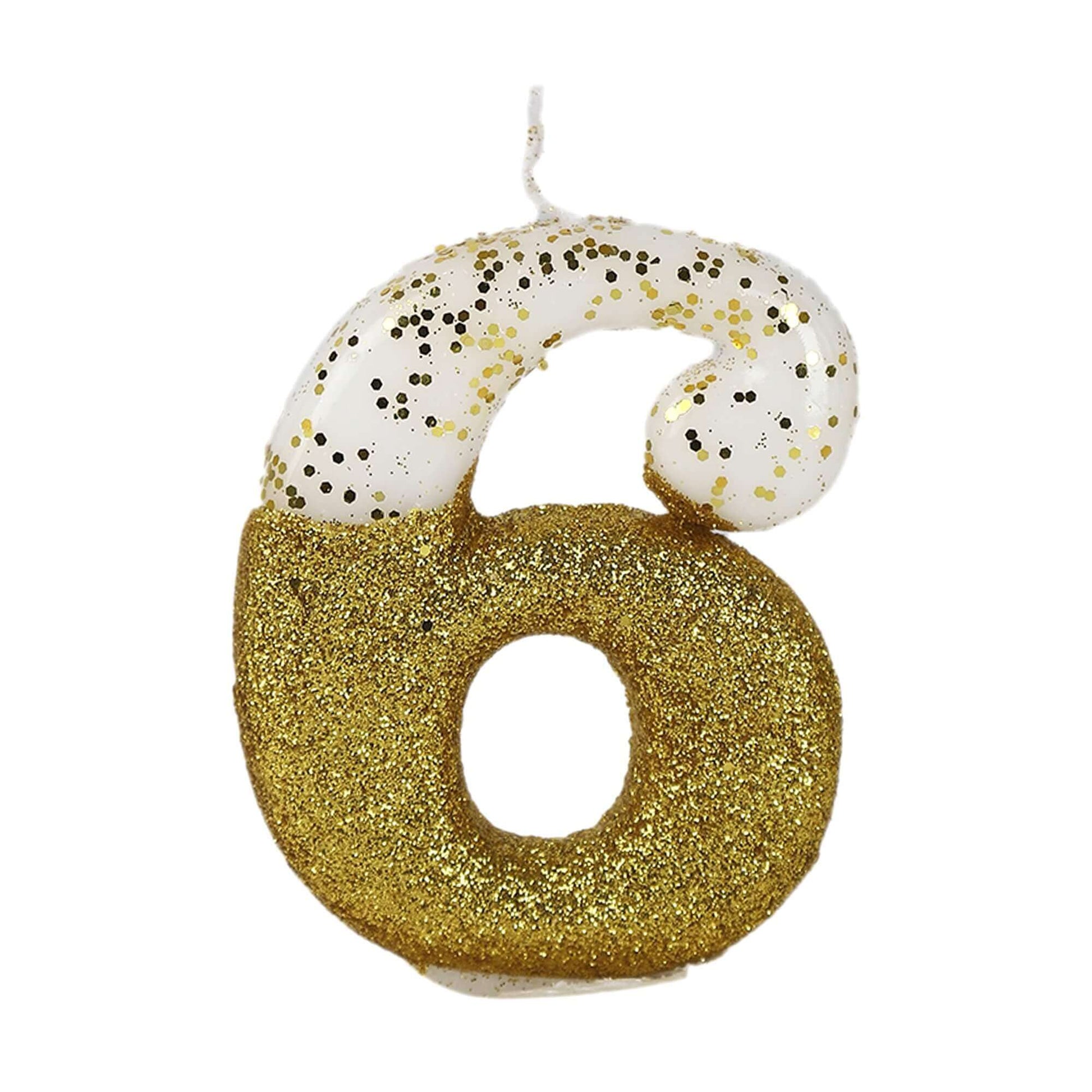 No. 6 Semi Glitter Gold Candle