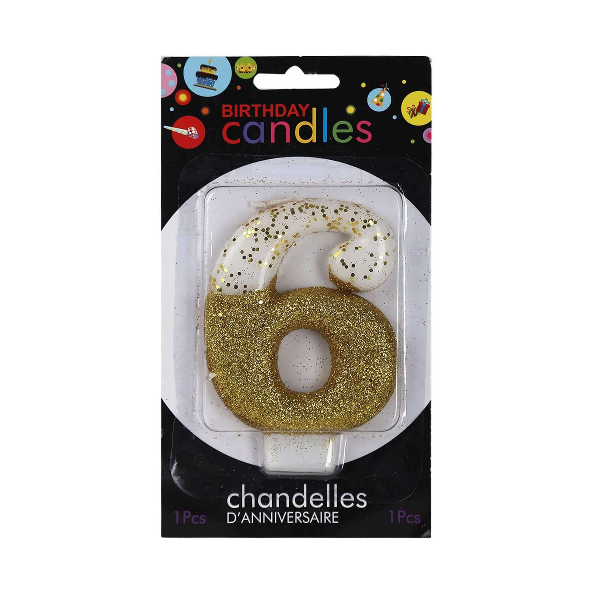 No. 6 Semi Glitter Gold Candle