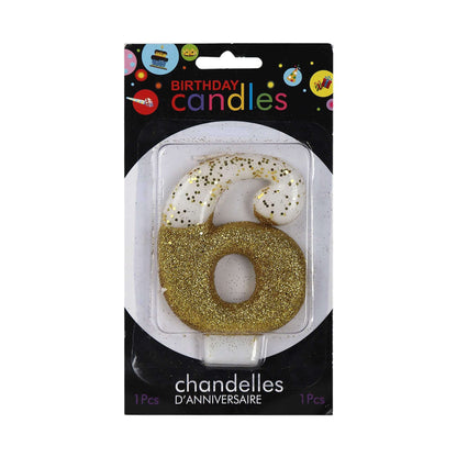 No. 6 Semi Glitter Gold Candle