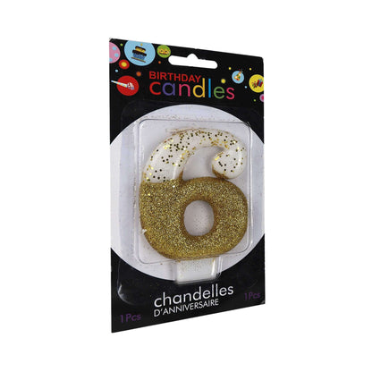 No. 6 Semi Glitter Gold Candle