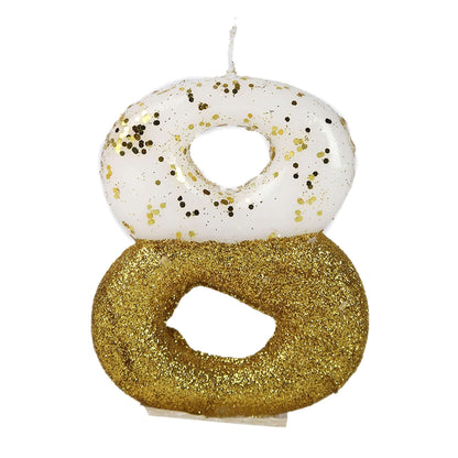 No. 8 Semi Glitter Gold Candle