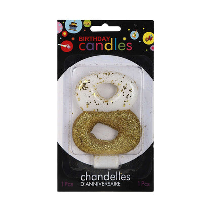 No. 8 Semi Glitter Gold Candle