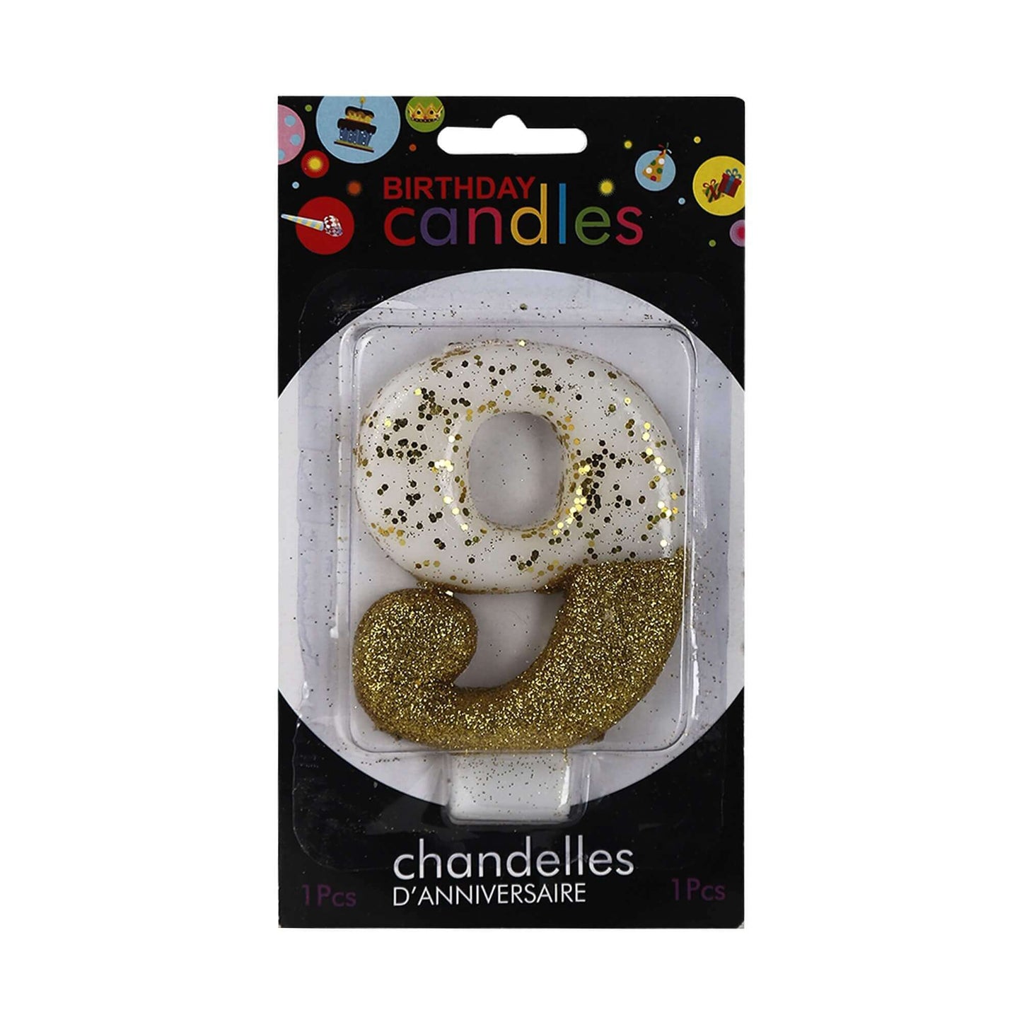 No. 9 Semi Glitter Gold Candle