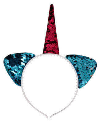 Red and Blue Sequin Unicorn Headband for Kids