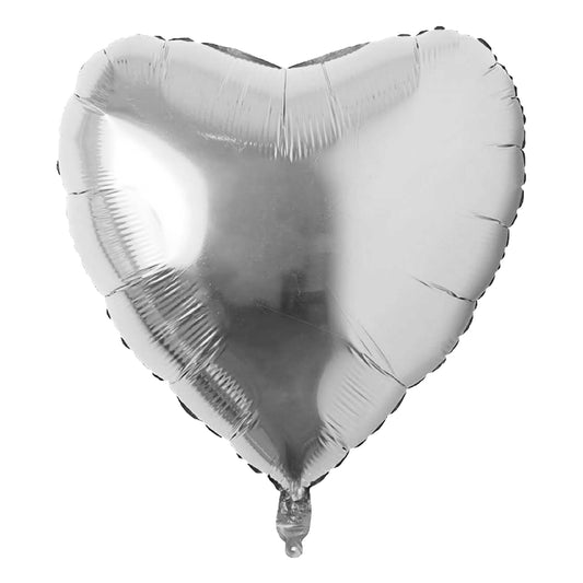 Silver Heart Foil Balloon 32"