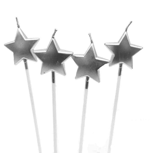 Silver Star Pick Candle - 5 PC