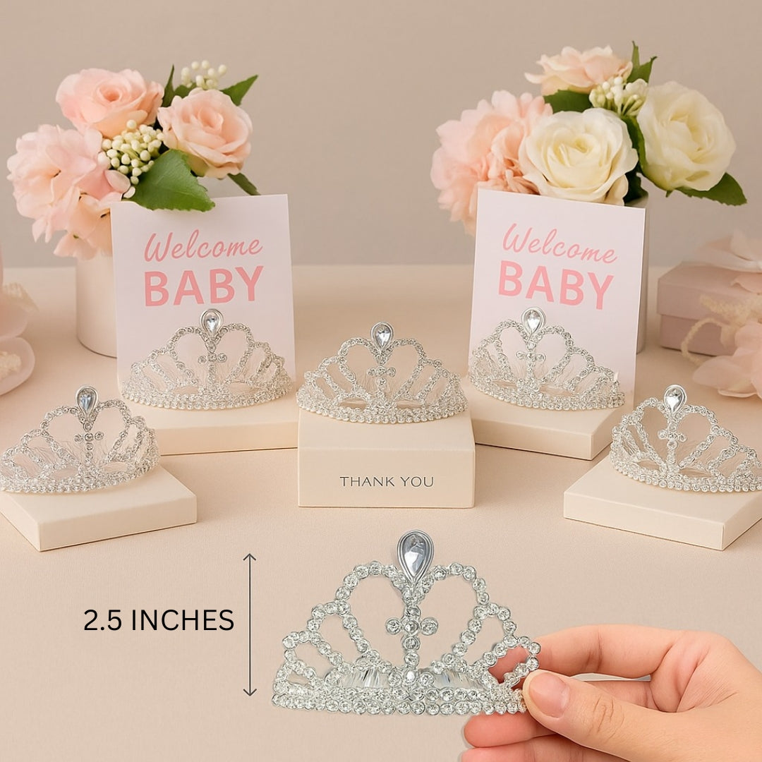 Silver Princess/Bachelorette Tiara Silver - Set of 6